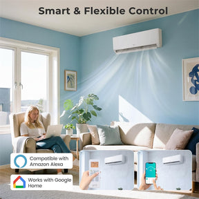 X-Pro 35000 BTU 4 Zone WiFi Mini Split Air Conditioner, 22.5 SEER2 Energy Star Inverter Ductless AC & Heat Pump System with Line Set