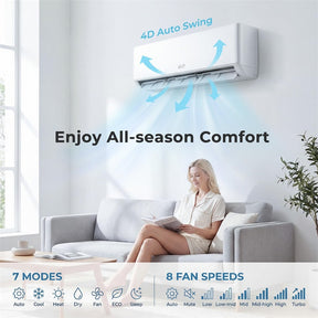 X-Pro 35000 BTU 4 Zone WiFi Mini Split Air Conditioner, 22.5 SEER2 Energy Star Inverter Ductless AC & Heat Pump System with Line Set