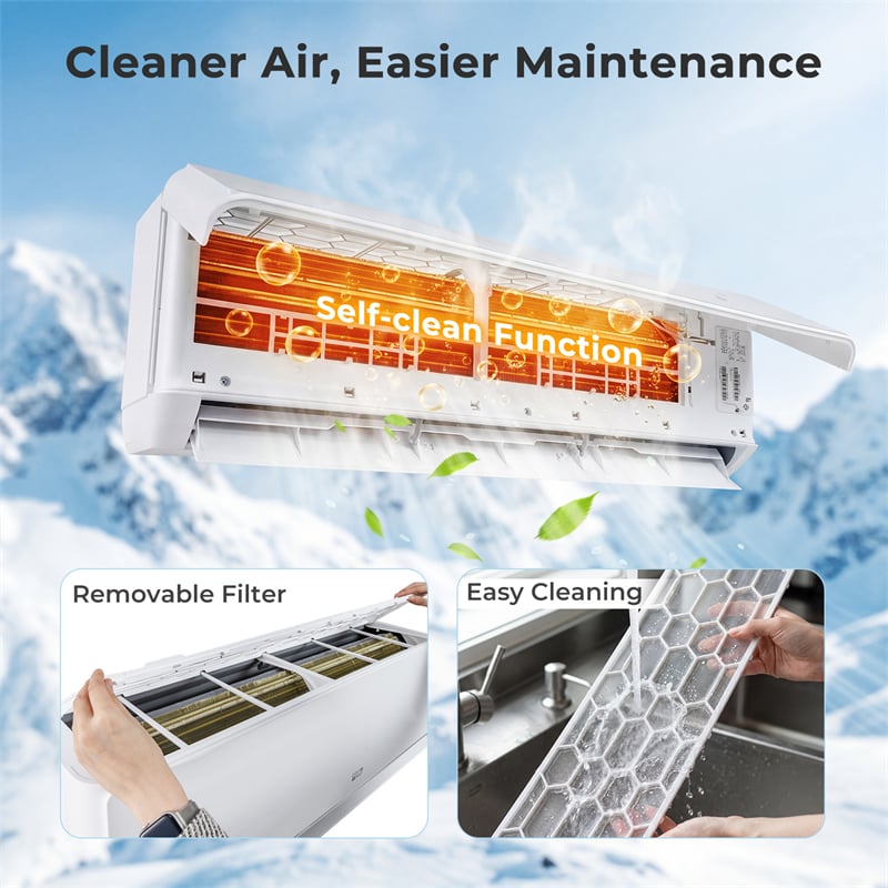 X-Pro 35000 BTU 4 Zone WiFi Mini Split Air Conditioner, 22.5 SEER2 Energy Star Inverter Ductless AC & Heat Pump System with Line Set