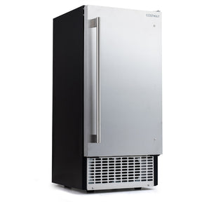 90 LBS/Day Commercial Undercounter Ice Maker, 15" Built-in Freestanding Ice Machine with Cooling Mode, 25 LBS Storage & Auto-Cleaning