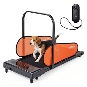 Dog Treadmill Pet Running Machine for Small & Medium Dogs, Dog Pacer Walking Pad with Remote, LED Display, 15 Programs & Wheels for Indoor Exercise