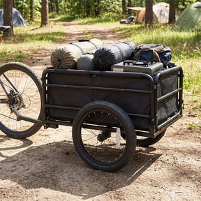 Heavy-Duty Bike Cargo Trailer, 220 LBS Metal Bicycle Wagon Cart with Universal Hitch, 16" All-Terrain Tires & Waterproof Bag for Camping Shopping