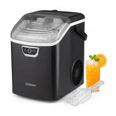 Nugget Ice Maker Countertop, 33lbs/Day Portable Sonic Ice Machine with Handle, 6 Min Fast Ice, Auto-Cleaning & Audible Alarm for Home Kitchen Office