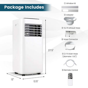 10000 BTU Portable Air Conditioner, 3-in-1 Room AC Unit with Fan, Dehumidifier & Sleep Mode, Remote, Child Lock, Window Kit for Bedroom, Office, Dorm