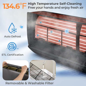12,000 BTU Mini Split Air Conditioner and Heater, 21 SEER2 208-230V Inverter Split AC Unit with Heat Pump