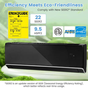 12000BTU Alexa Wifi Enabled Mini Split Air Conditioner Heater, 22 SEER2 208-230V Wall-Mounted Ductless Inverter AC Unit with Heat Pump