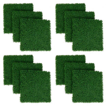 12Pcs Faux Green Moss Panels, 20" x 20" Artificial Grass Wall Panels with X-shaped Structure, Greenery Wall Backdrop for Backyard Porch