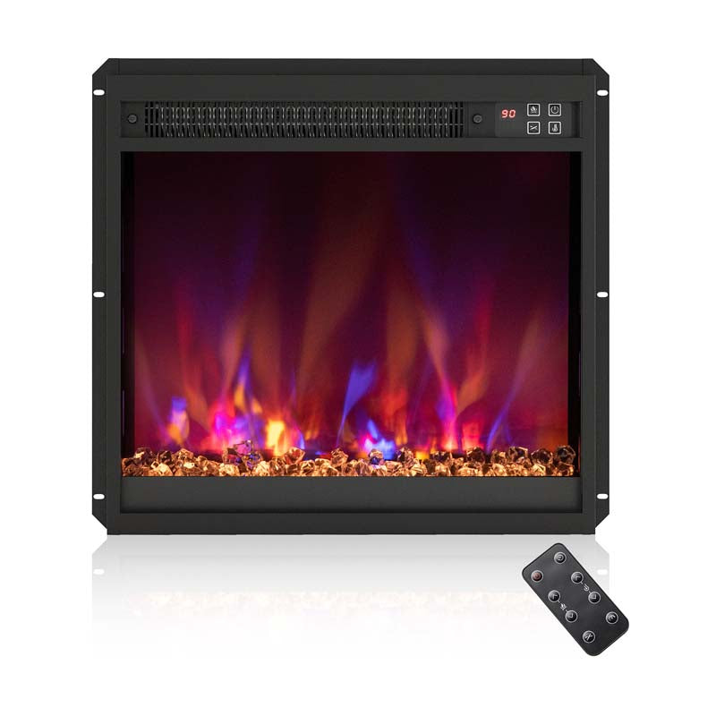18/23/26" Electric Fireplace Insert, 1500W Recessed Fireplace Heater with Remote Control, 0.5-9H Timer, Adjustable Flame & Ember Bed Color