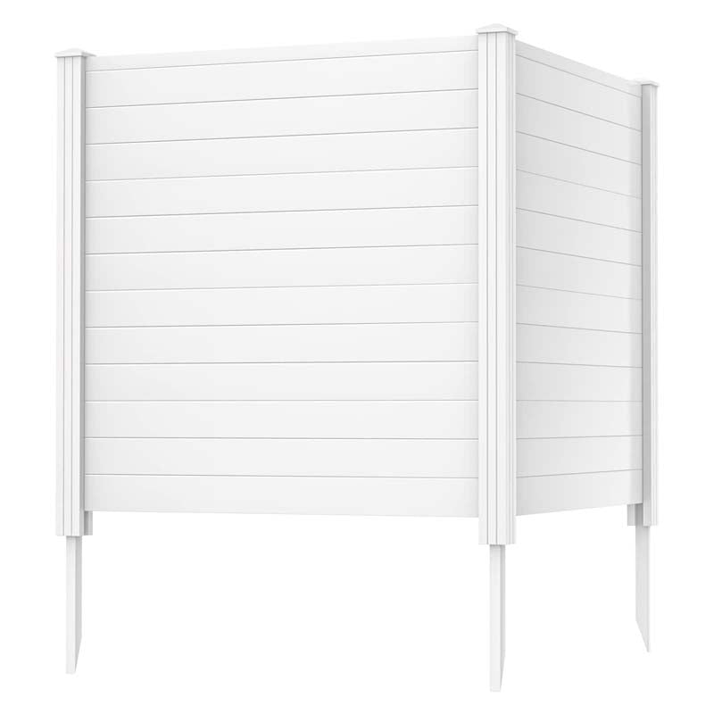 Outdoor Privacy Screen 2/4 Panels, 48"W x 48"H No-Dig Decorative Air Conditioner Fence & Trash Can Enclosure with 3 Metal Stakes