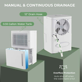 2000 Sq. Ft 32 Pint Portable Dehumidifier for Basement w/Continuous/Drying/Auto Mode, 24H Timer, Drain Hose, Water Tank