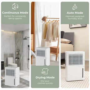 2000 Sq. Ft 32 Pint Portable Dehumidifier for Basement w/Continuous/Drying/Auto Mode, 24H Timer, Drain Hose, Water Tank