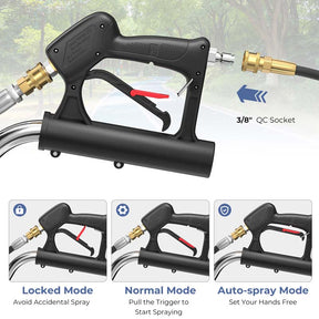 20" Pressure Washer Surface Cleaner, 4000 PSI Stainless Steel Cleaner Attachment with Casters, Dual Handles & 3/8" Quick-Connect for Driveway, Patio