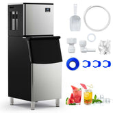 353LBS/24H Split Commercial Ice Maker Machine with 198LBS Storage Bin & Auto Self-Cleaning, Industrial Ice Maker with SECOP Compressor