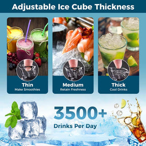 353LBS/24H Split Commercial Ice Maker Machine with 198LBS Storage Bin & Auto Self-Cleaning, Industrial Ice Maker with SECOP Compressor