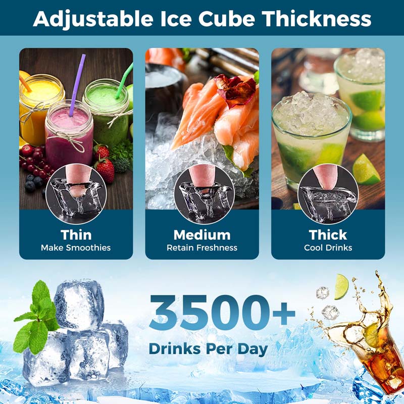 353LBS/24H Split Commercial Ice Maker Machine with 198LBS Storage Bin & Auto Self-Cleaning, Industrial Ice Maker with SECOP Compressor