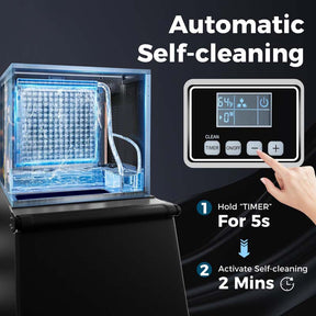 353LBS/24H Split Commercial Ice Maker Machine with 198LBS Storage Bin & Auto Self-Cleaning, Industrial Ice Maker with SECOP Compressor