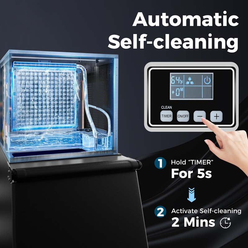 353LBS/24H Split Commercial Ice Maker Machine with 198LBS Storage Bin & Auto Self-Cleaning, Industrial Ice Maker with SECOP Compressor