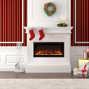 36"/42"/50" Wide Electric Fireplace Recessed/Wall Mounted/Freestanding, 750W/1500W Linear Fireplace Heater Insert with 9 Flame Color