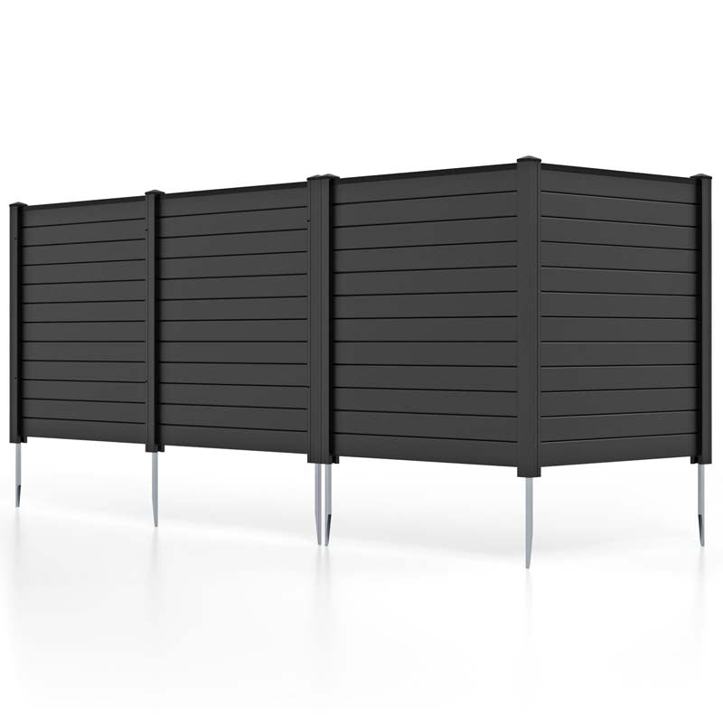 2/4 Panel Air Conditioner Fence, 48"H Outdoor Privacy Screen PP Trash Can Enclosure Decorative Garden Fence with Ground Stakes