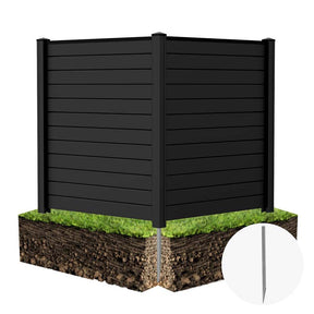 2/4 Panel Air Conditioner Fence, 48"H Outdoor Privacy Screen PP Trash Can Enclosure Decorative Garden Fence with Ground Stakes