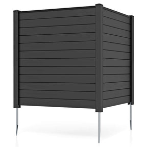 2/4 Panel Air Conditioner Fence, 48"H Outdoor Privacy Screen PP Trash Can Enclosure Decorative Garden Fence with Ground Stakes