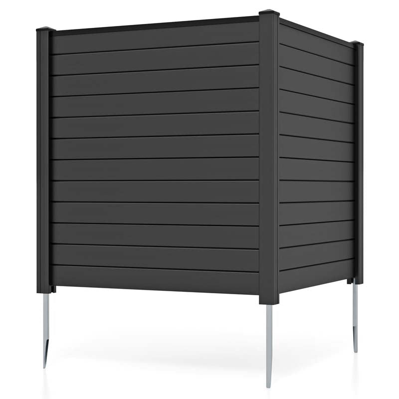 2/4 Panel Air Conditioner Fence, 48"H Outdoor Privacy Screen PP Trash Can Enclosure Decorative Garden Fence with Ground Stakes