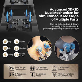 Health Detection Zero Gravity Full Body Massage Chair with 4D Dual Roller System Flexible Track, Heart Rate Monitor, Fragrance Therapy, Voice Control
