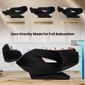 Health Detection Zero Gravity Full Body Massage Chair with 4D Dual Roller System Flexible Track, Heart Rate Monitor, Fragrance Therapy, Voice Control