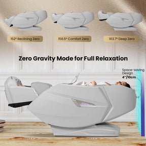 Health Detection Zero Gravity Full Body Massage Chair with 4D Dual Roller System Flexible Track, Heart Rate Monitor, Fragrance Therapy, Voice Control