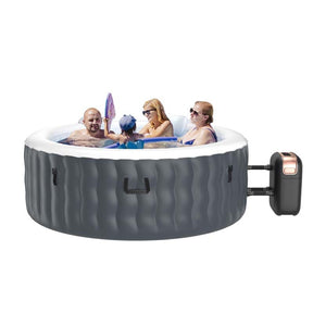 4-Person SaluSpa Inflatable Hot Tub Spa with 108 Massage Bubble Jets, Air Pump, Filter Cartridge & Cover, Portable Outdoor Blow Up Spa