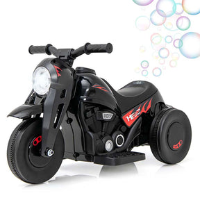 6V Kids Electric Ride On Motorcycle with Automatic Bubble Function, Headlight & Music, 3-Wheel Motorcycle Ride On Toy Car for Children Ages 3+