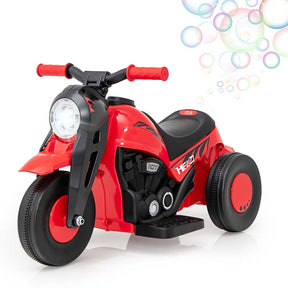6V Kids Electric Ride On Motorcycle with Automatic Bubble Function, Headlight & Music, 3-Wheel Motorcycle Ride On Toy Car for Children Ages 3+