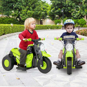 6V Kids Electric Ride On Motorcycle with Automatic Bubble Function, Headlight & Music, 3-Wheel Motorcycle Ride On Toy Car for Children Ages 3+