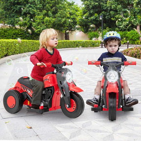6V Kids Electric Ride On Motorcycle with Automatic Bubble Function, Headlight & Music, 3-Wheel Motorcycle Ride On Toy Car for Children Ages 3+