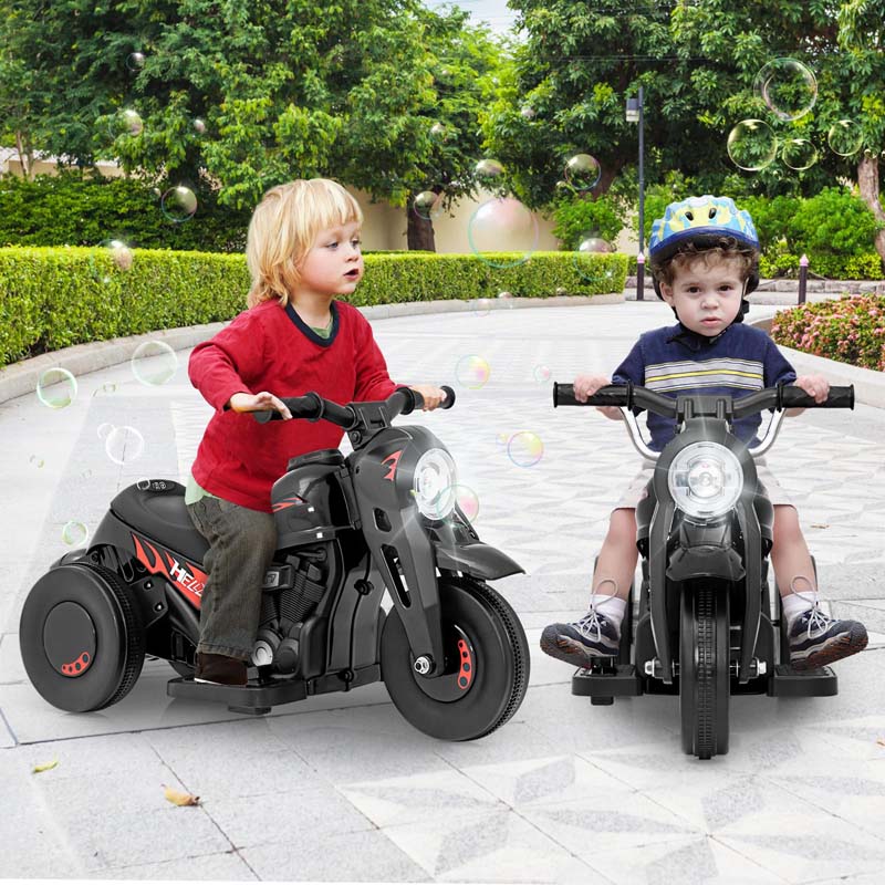 6V Kids Electric Ride On Motorcycle with Automatic Bubble Function, Headlight & Music, 3-Wheel Motorcycle Ride On Toy Car for Children Ages 3+