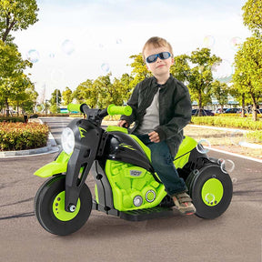 6V Kids Electric Ride On Motorcycle with Automatic Bubble Function, Headlight & Music, 3-Wheel Motorcycle Ride On Toy Car for Children Ages 3+