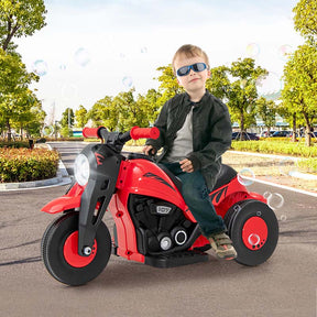 6V Kids Electric Ride On Motorcycle with Automatic Bubble Function, Headlight & Music, 3-Wheel Motorcycle Ride On Toy Car for Children Ages 3+