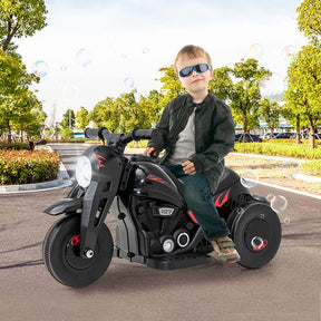6V Kids Electric Ride On Motorcycle with Automatic Bubble Function, Headlight & Music, 3-Wheel Motorcycle Ride On Toy Car for Children Ages 3+