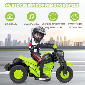 6V Kids Electric Ride On Motorcycle with Automatic Bubble Function, Headlight & Music, 3-Wheel Motorcycle Ride On Toy Car for Children Ages 3+