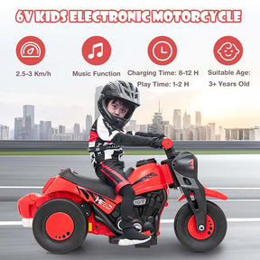 6V Kids Electric Ride On Motorcycle with Automatic Bubble Function, Headlight & Music, 3-Wheel Motorcycle Ride On Toy Car for Children Ages 3+