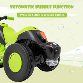 6V Kids Electric Ride On Motorcycle with Automatic Bubble Function, Headlight & Music, 3-Wheel Motorcycle Ride On Toy Car for Children Ages 3+