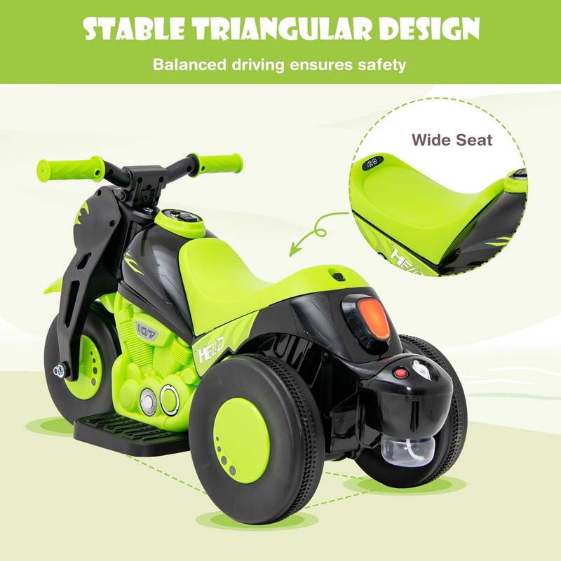 6V Kids Electric Ride On Motorcycle with Automatic Bubble Function, Headlight & Music, 3-Wheel Motorcycle Ride On Toy Car for Children Ages 3+
