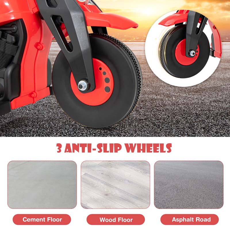 6V Kids Electric Ride On Motorcycle with Automatic Bubble Function, Headlight & Music, 3-Wheel Motorcycle Ride On Toy Car for Children Ages 3+
