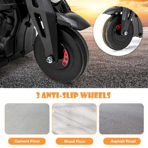6V Kids Electric Ride On Motorcycle with Automatic Bubble Function, Headlight & Music, 3-Wheel Motorcycle Ride On Toy Car for Children Ages 3+