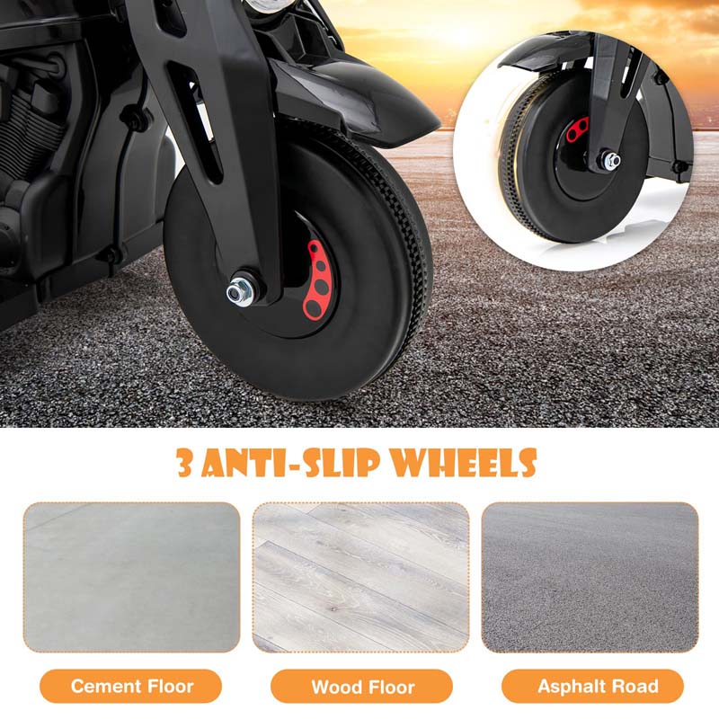 6V Kids Electric Ride On Motorcycle with Automatic Bubble Function, Headlight & Music, 3-Wheel Motorcycle Ride On Toy Car for Children Ages 3+
