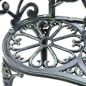 Antique Style Outdoor Garden Bench Park Bench, All-Weather Patio Bench Chair Loveseat with Cast Aluminum Seat & Backrest