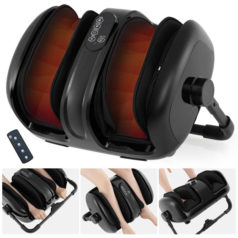 Shiatsu Foot & Calf Massager with Heat, Vibration Compression Electric Leg Massager for Neuropathy, Plantar Fasciitis Relief, Muscle Arm Relax