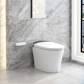 Elongated Smart Toilet, Bidet Toilet with Adjustable Heated Seat, Auto Open/Close, Foot Sensor, Dryer, Night Light & 1.16 GPF Automatic/Blackout Flush