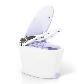 Elongated Smart Toilet, Bidet Toilet with Adjustable Heated Seat, Auto Open/Close, Foot Sensor, Dryer, Night Light & 1.16 GPF Automatic/Blackout Flush