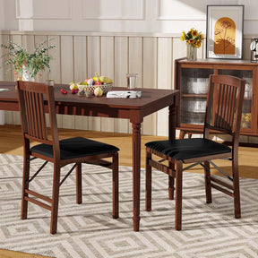 Folding Dining Chairs Set of 2/4, Solid Wood Armless Side Kitchen Chairs with Padded Seat & Max Load 400Lbs, No Assembly for Apartment Living Room